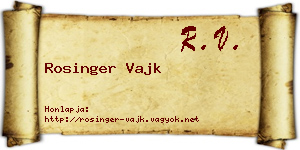 Rosinger Vajk névjegykártya